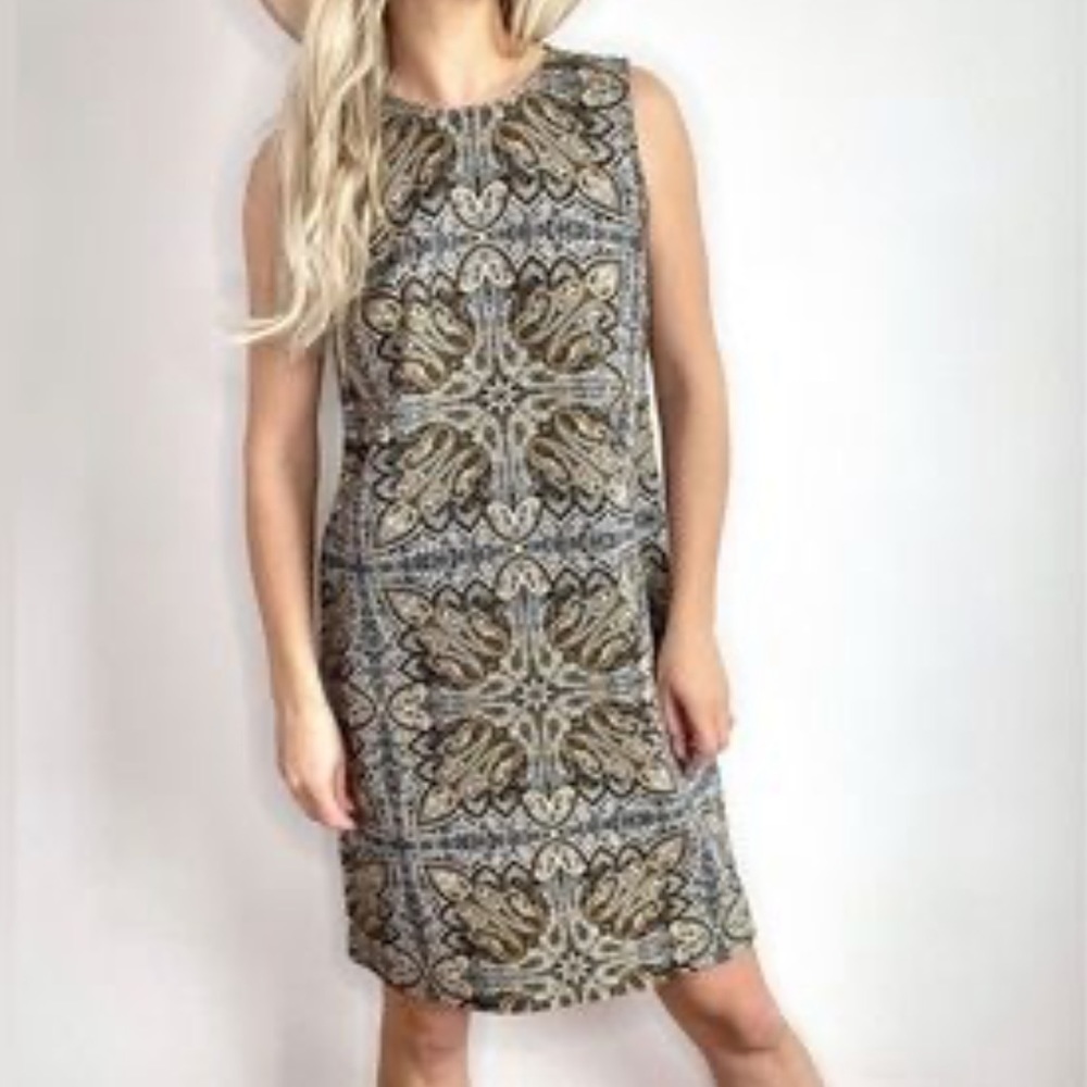 J Jill Baevely Dreaming Floral Print Dress Size Large